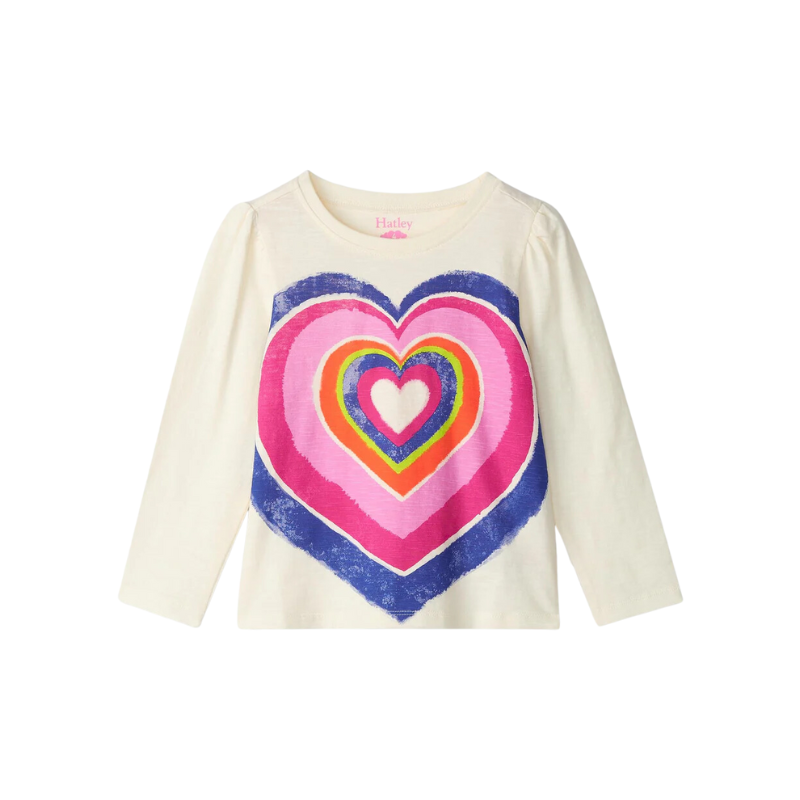Hatley Hatley Graphic Tee L/S Layered Hearts Cami Lace