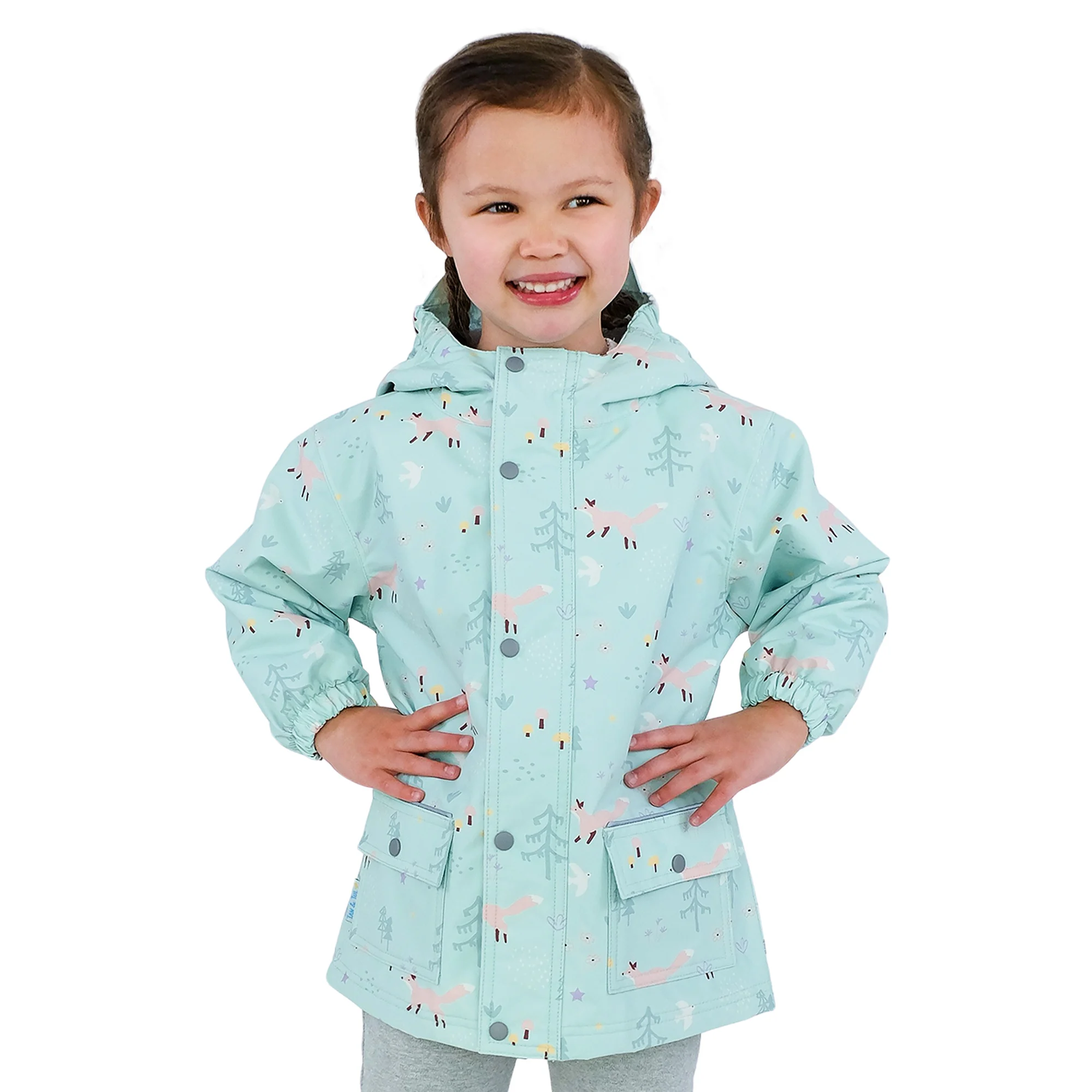 Jan & Jul Jan & Jul Fleece Lined Rain Jacket Minty Forest