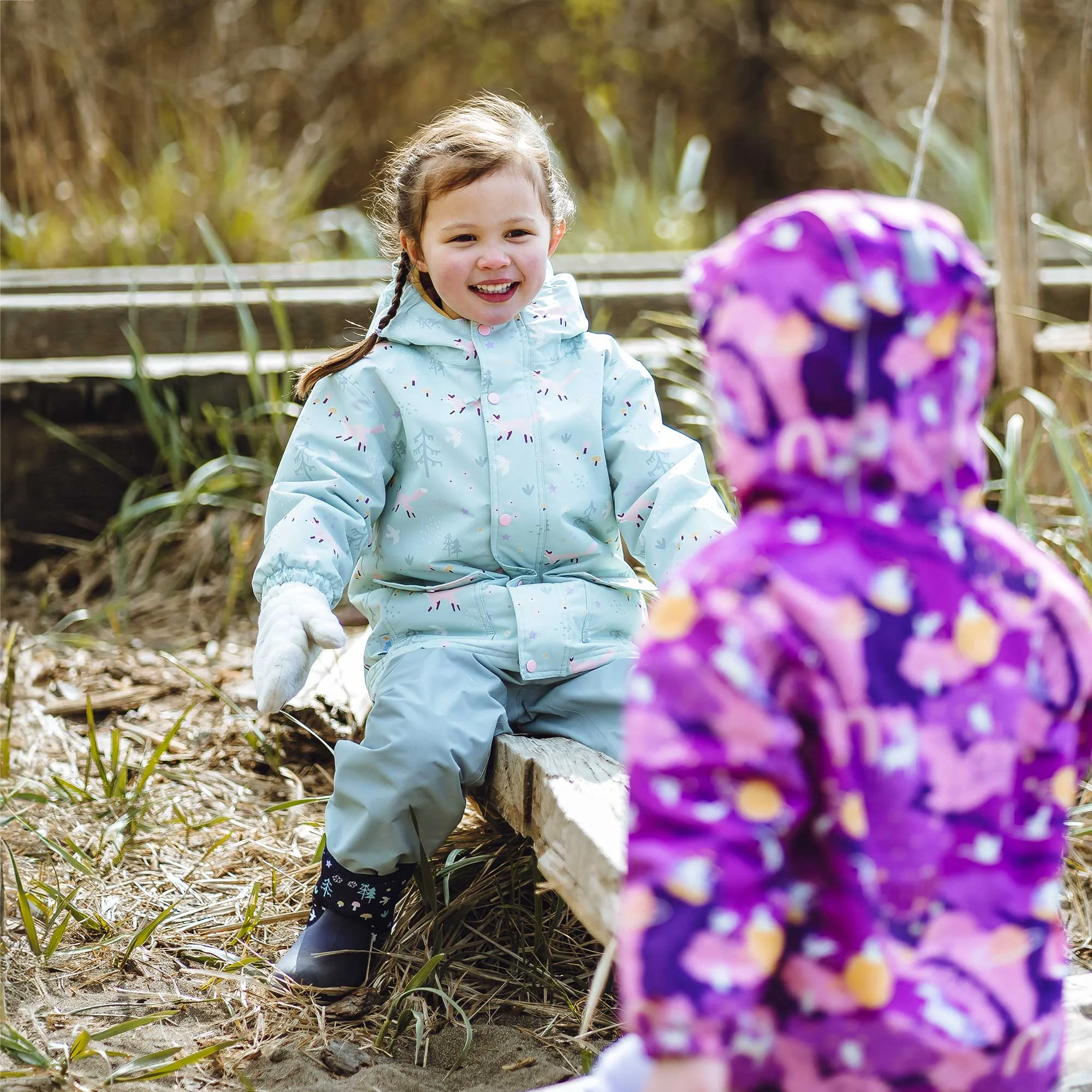 Jan & Jul Jan & Jul Fleece Lined Rain Jacket Minty Forest