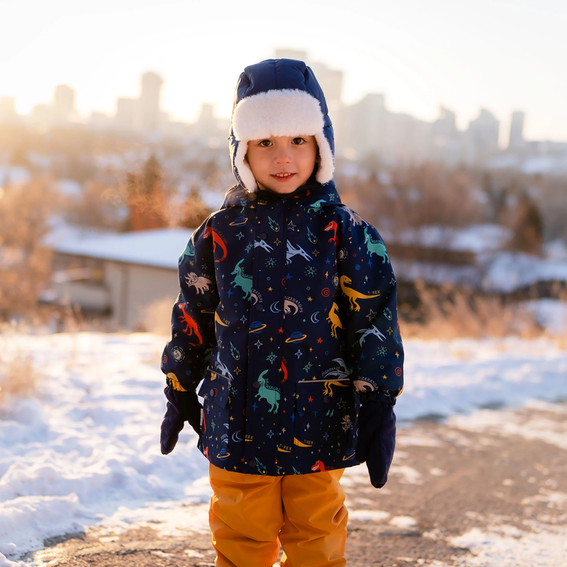 Jan & Jul Jan & Jul Fleece Lined Rain Jacket Space Dinos
