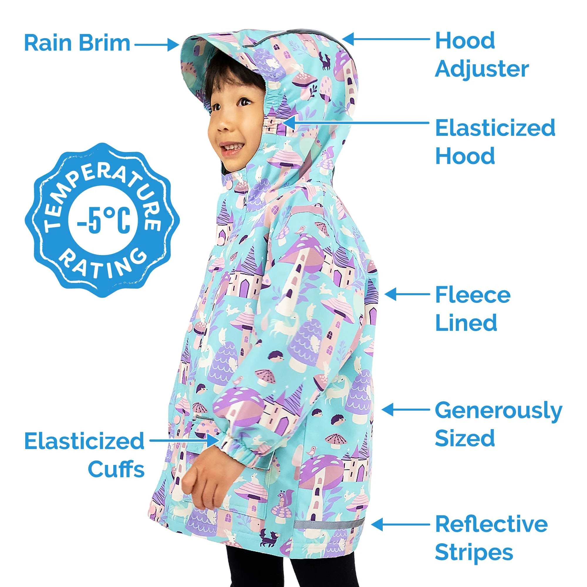 Jan & Jul Jan & Jul Fleece Lined Rain Jacket Purple Dream