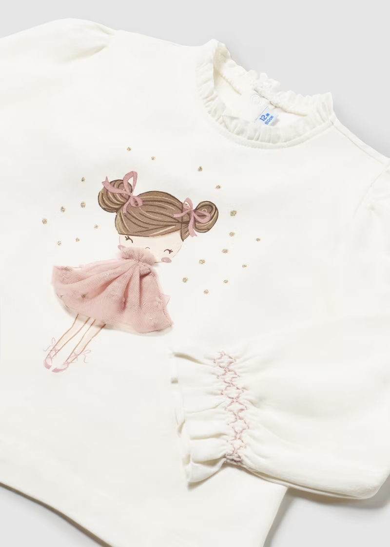 Mayoral Mayoral L/S Dress Top Natur-Blue