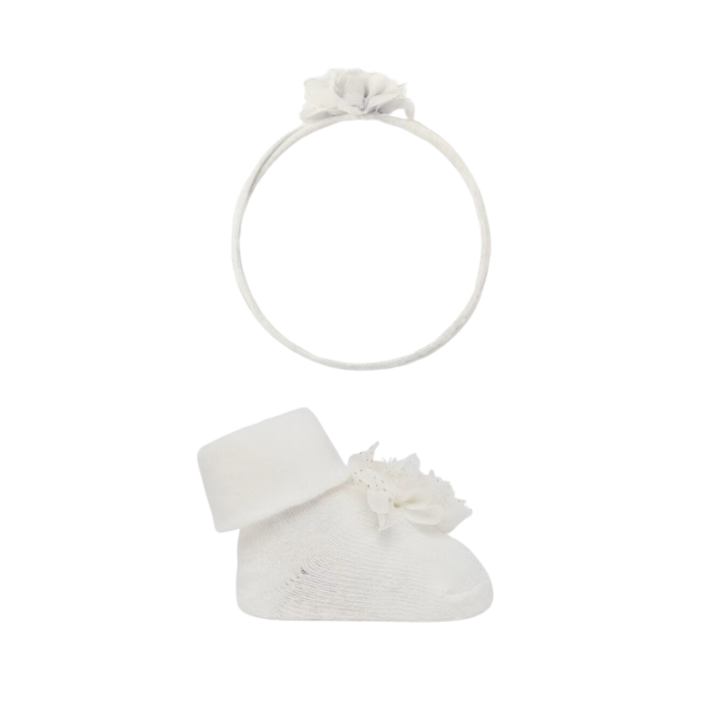 Mayoral Mayoral 2pc Headband & Socks Natural