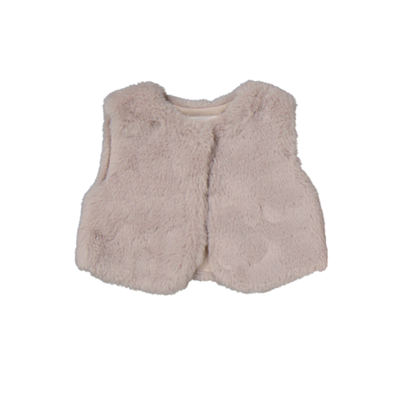 Mayoral Mayoral Fur Vest Taupe/Blush