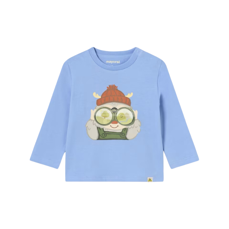 Mayoral Mayoral L/S Top Animal Sky Blue
