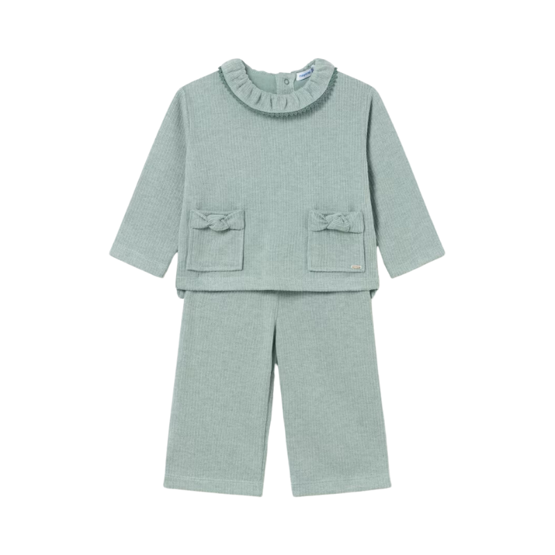 Mayoral Mayoral 2pc Rib Top & Pants Set Agate