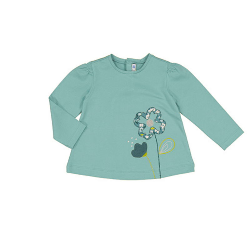 Mayoral Mayoral L/S Top Flower Emerald