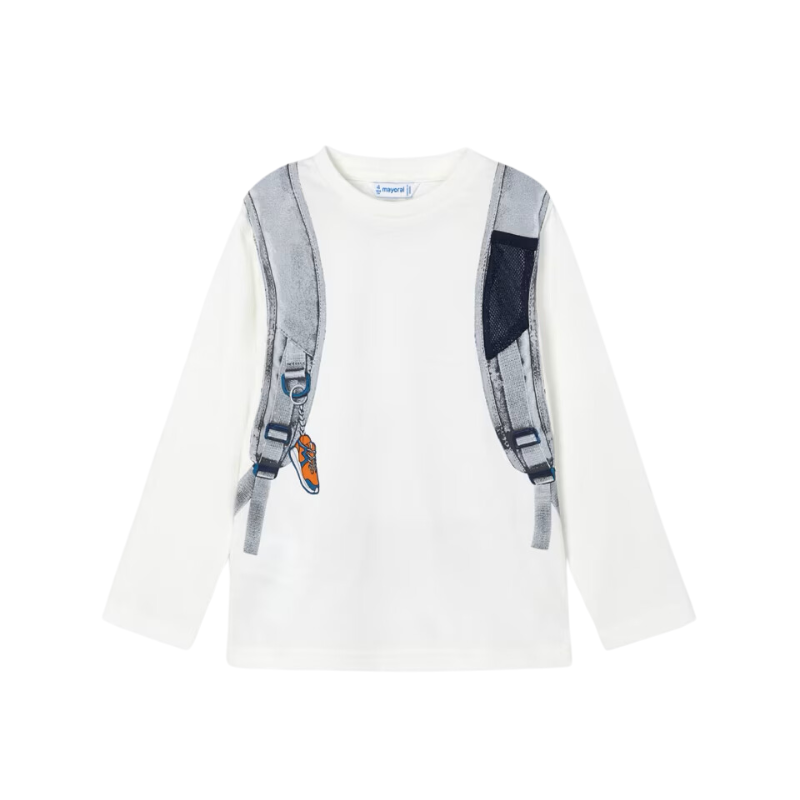 Mayoral Mayoral L/S Top Backpack Cream/Carrot