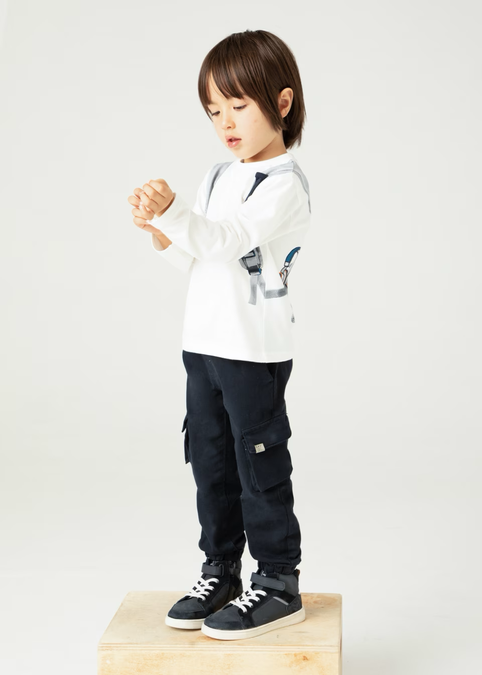 Mayoral Mayoral L/S Top Backpack Cream/Carrot