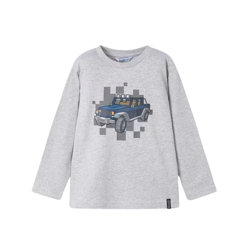 Mayoral Mayoral L/S Top Cars Bright Ash