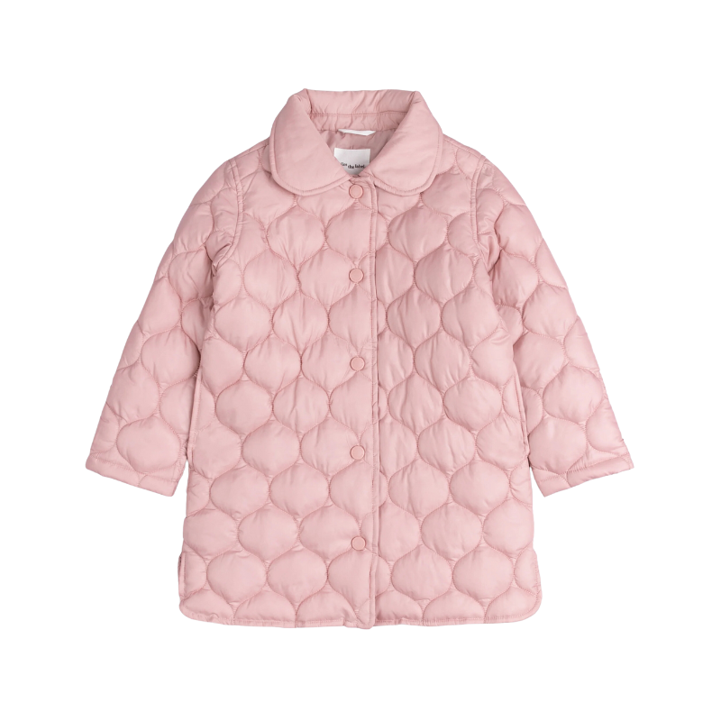 Miles Label Rose Quilted Girl's Jacket Light Pink