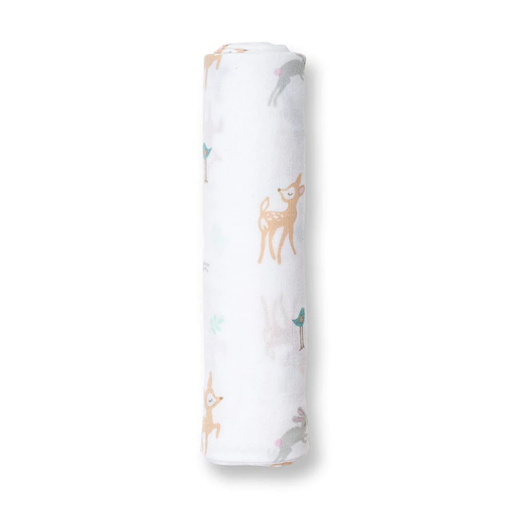 Lulujo Lulujo Muslin Swaddle Cttn/Little Fawn 47" x 47"