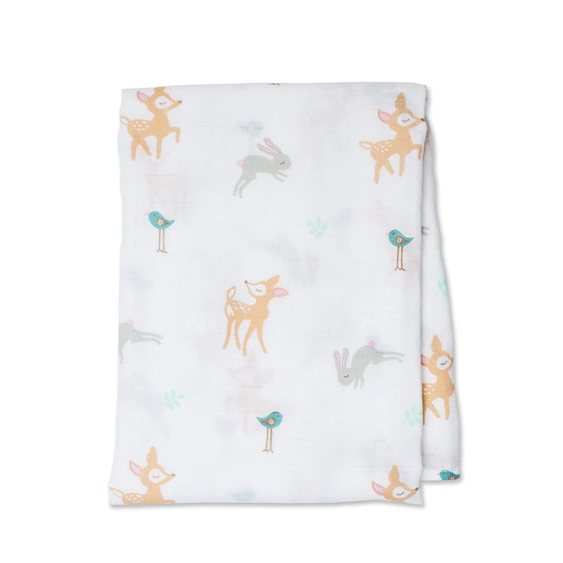 Lulujo Lulujo Muslin Swaddle Cttn/Little Fawn 47" x 47"