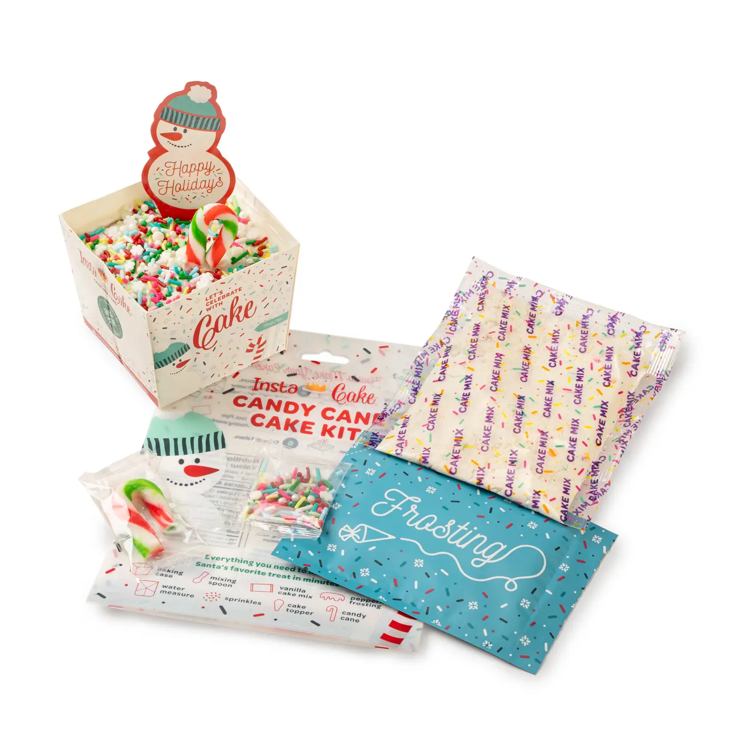 InstaCake Cards InstaCake Cards Holiday Candy Cane Cake Kit w/ Candy Cane Frosting