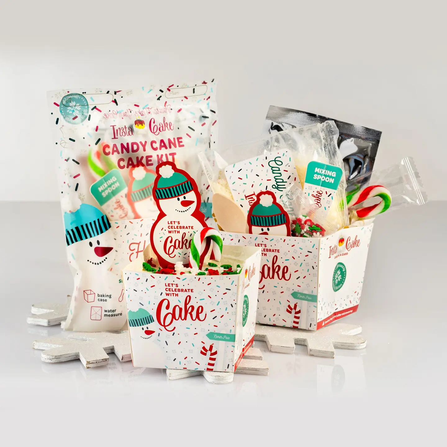InstaCake Cards InstaCake Cards Holiday Candy Cane Cake Kit w/ Candy Cane Frosting