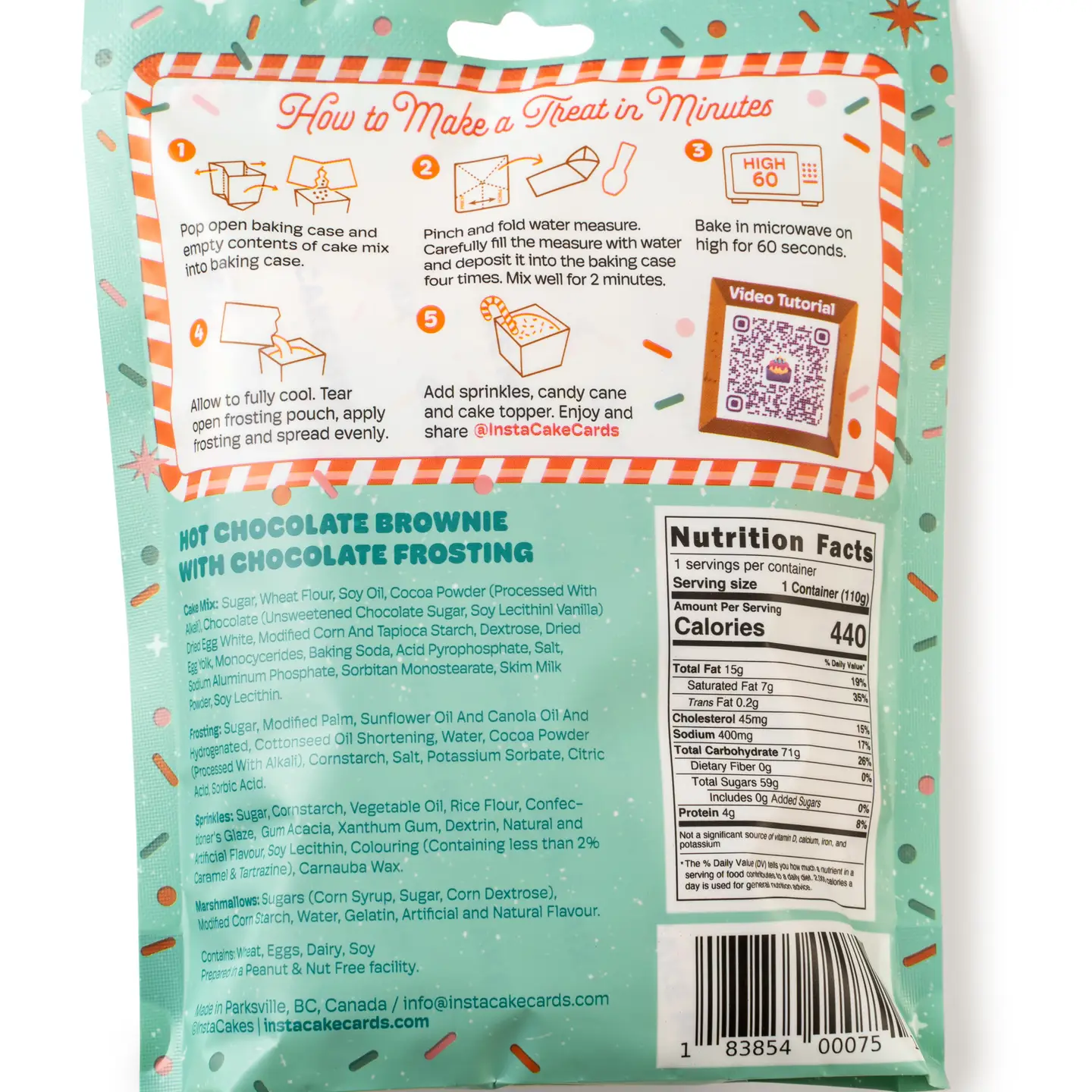 InstaCake Cards InstaCake Cards Hot Chocolate Brownie Cake Kit w/ Chocolate Frosting