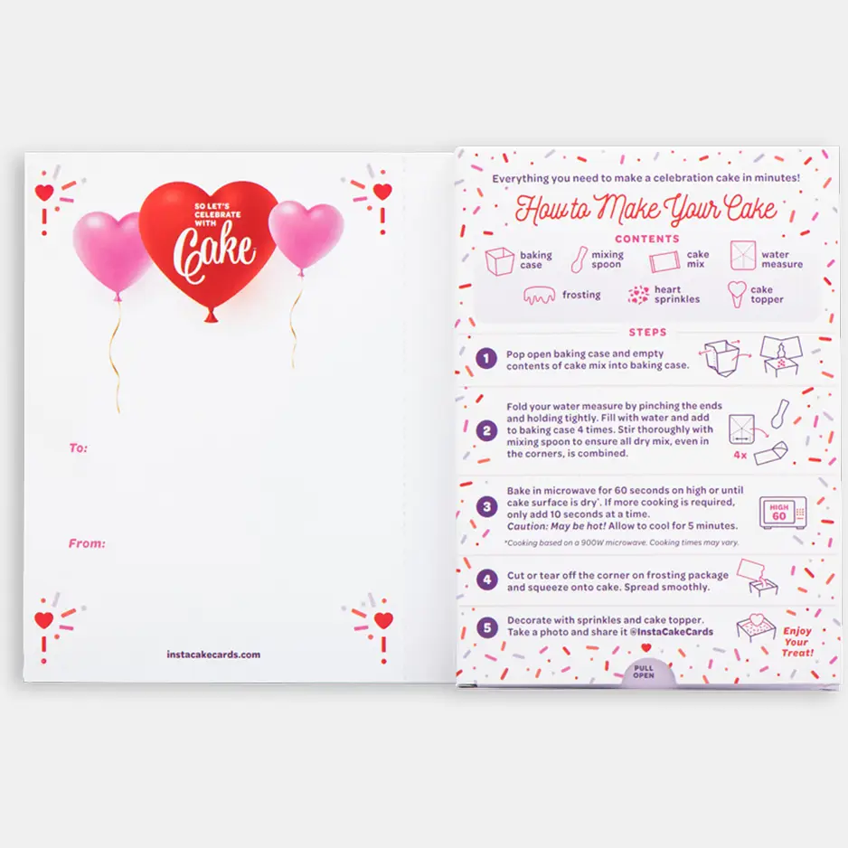 InstaCake Cards InstaCake Cards You're So Sweet Card w Heart Sprinkles