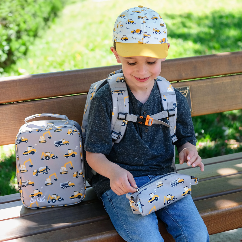 Jan & Jul Jan & Jul Pencil Case Grey Construction