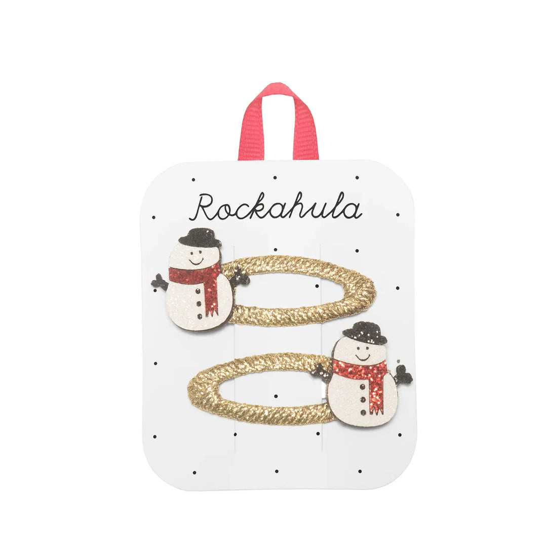 Rockahula Rockahula Christmas Hair Clips Snowman Glitter