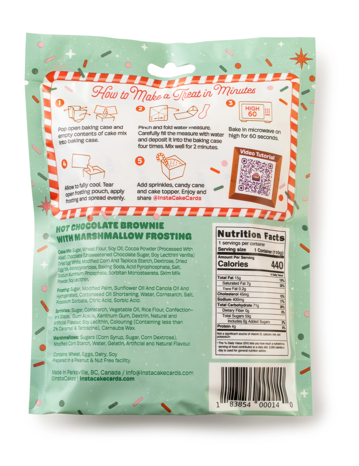 InstaCake Cards InstaCake Cards Hot Chocolate Brownie Cake Kit w/ Marshmallow Frosting