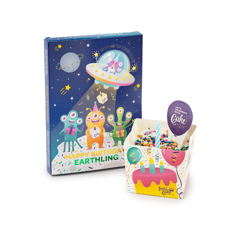 InstaCake Cards InstaCake Cards Alien Birthday Vanilla w/ Celestial Sprinkles