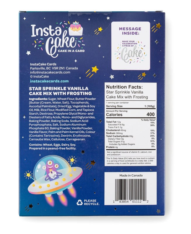 InstaCake Cards InstaCake Cards Alien Birthday Vanilla w/ Celestial Sprinkles