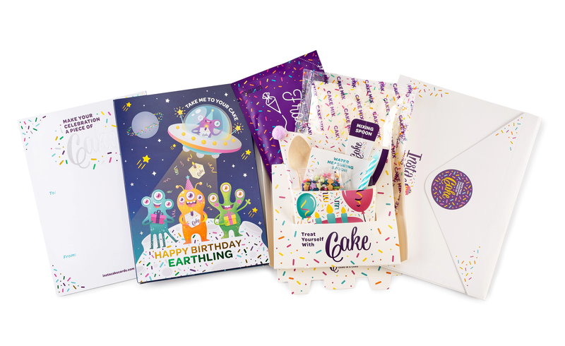 InstaCake Cards InstaCake Cards Alien Birthday Vanilla w/ Celestial Sprinkles