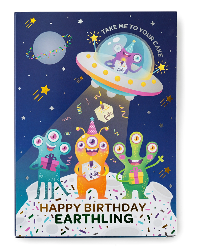 InstaCake Cards InstaCake Cards Alien Birthday Vanilla w/ Celestial Sprinkles
