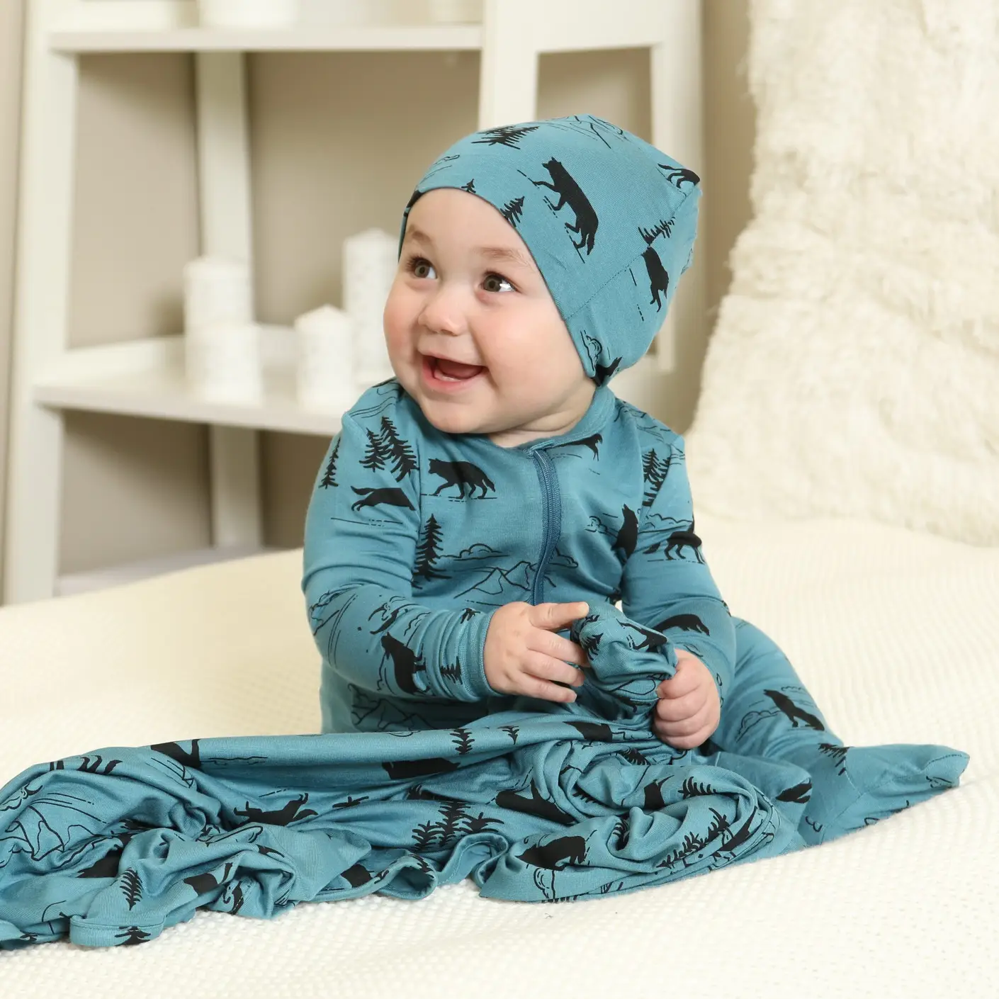 Silkberry Bamboo Printed Zip-up Footed Sleeper Call Of The Wild