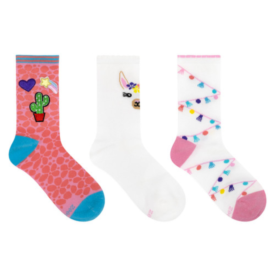 Robeez Robeez Kids Socks Crew 3pk Llama Patch