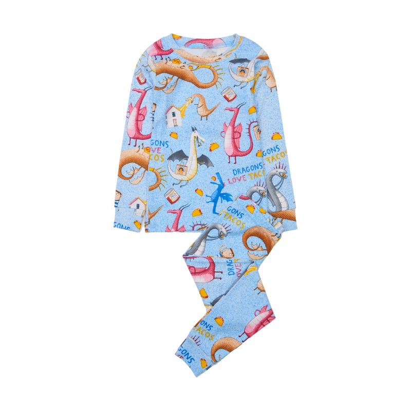 Books to Bed Books to Bed 2pc Dragons Love Tacos Pajama Set