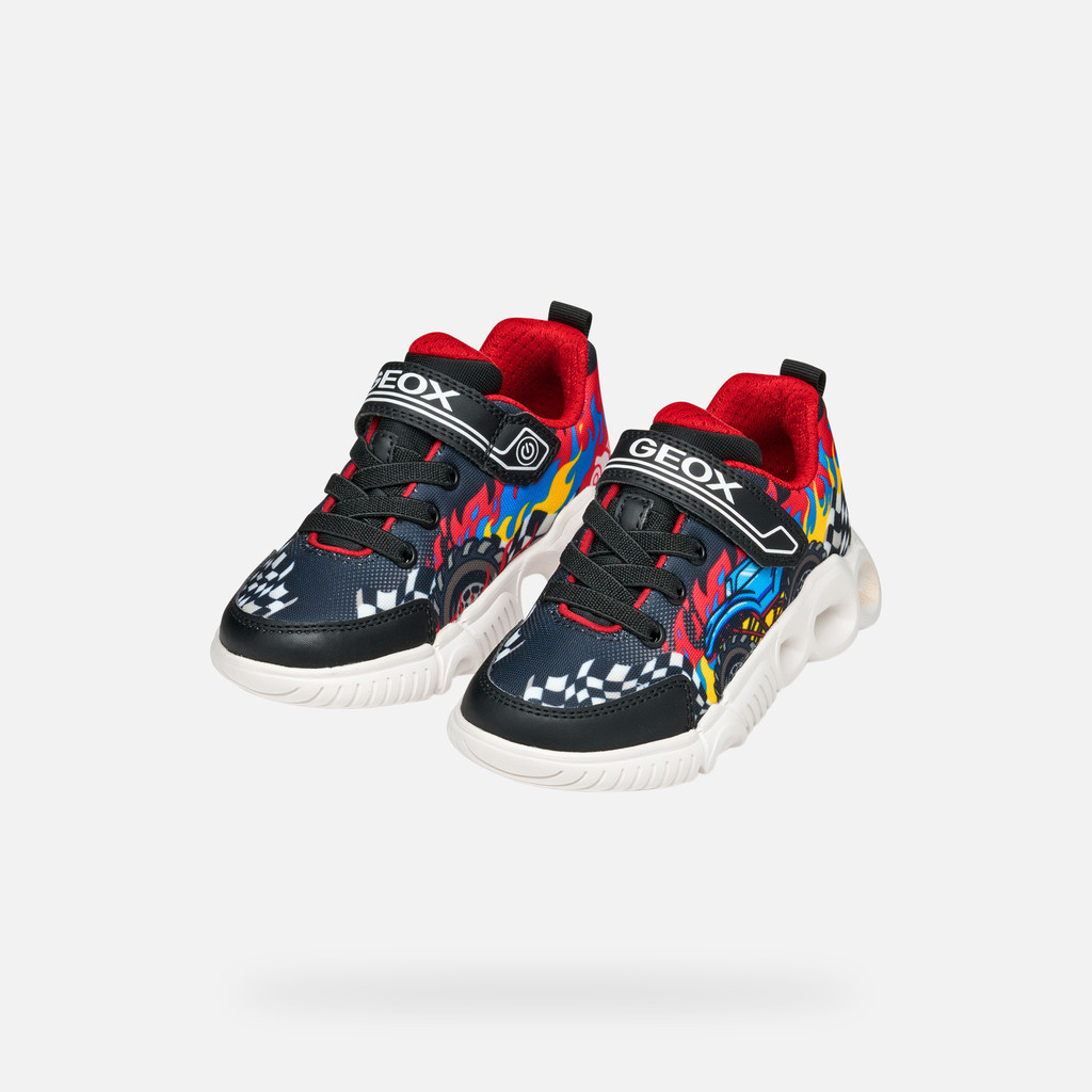 Geox Geox Wroom Sneaker Black/Red Light-Up