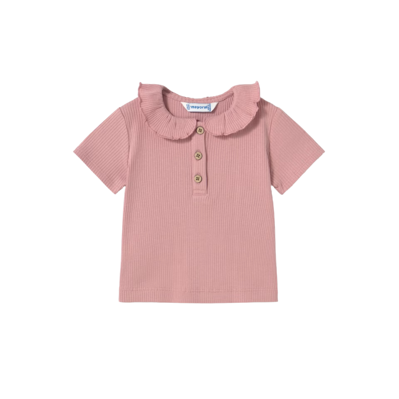 Mayoral Mayoral S/S Ribbed Polo Rose