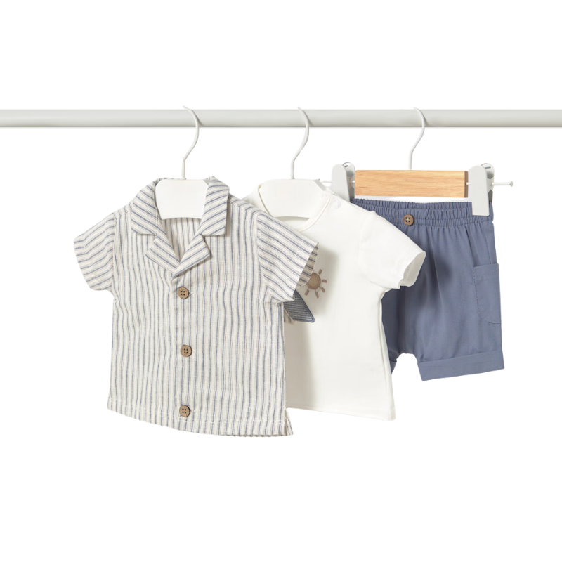 Mayoral Mayoral Short Set W/ Overshirt Natural