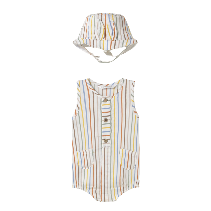 Mayoral Mayoral Short Bodysuit W/ Hat Denim