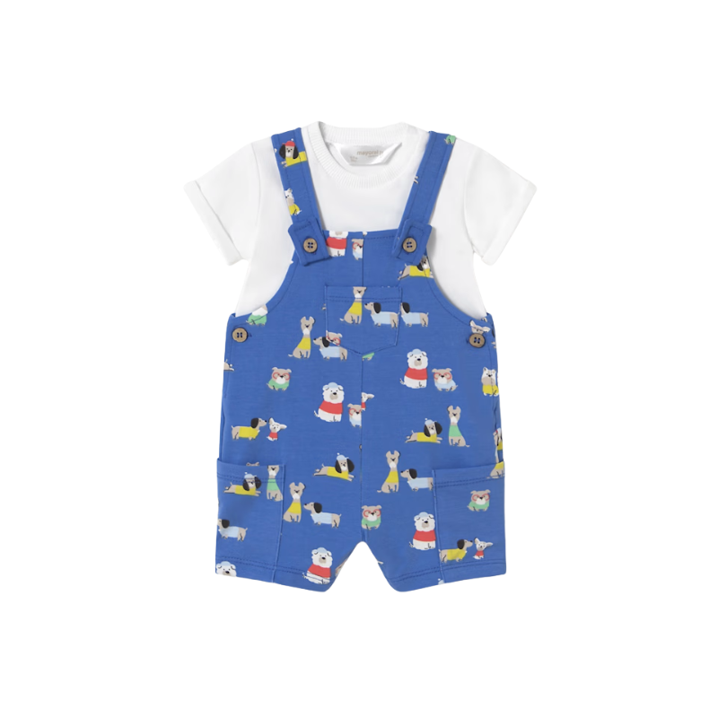 Mayoral Mayoral 2Pc Short Dungaree Set Klein Blue