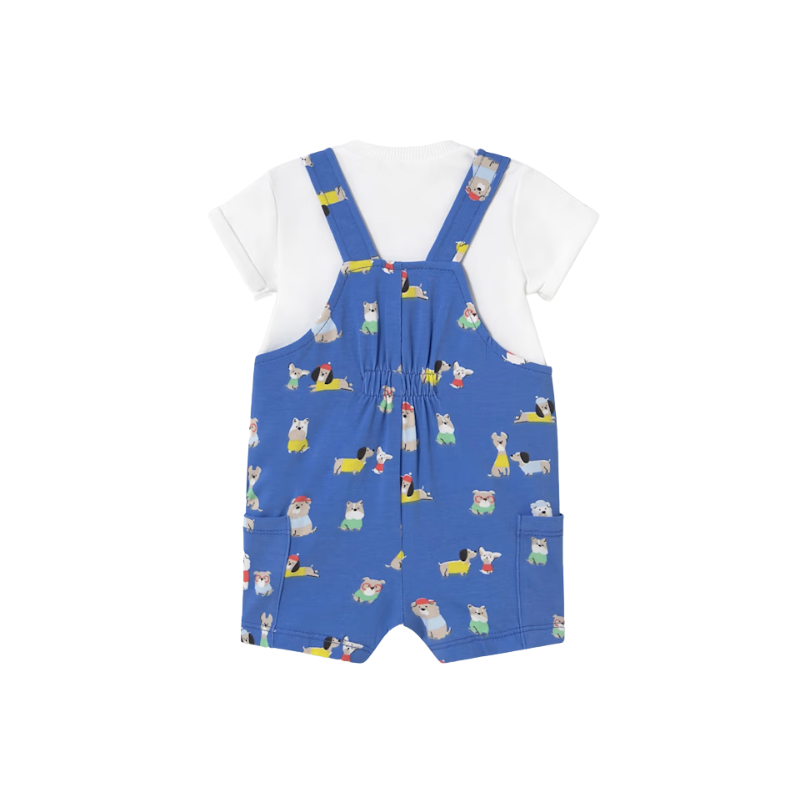 Mayoral Mayoral 2Pc Short Dungaree Set Klein Blue