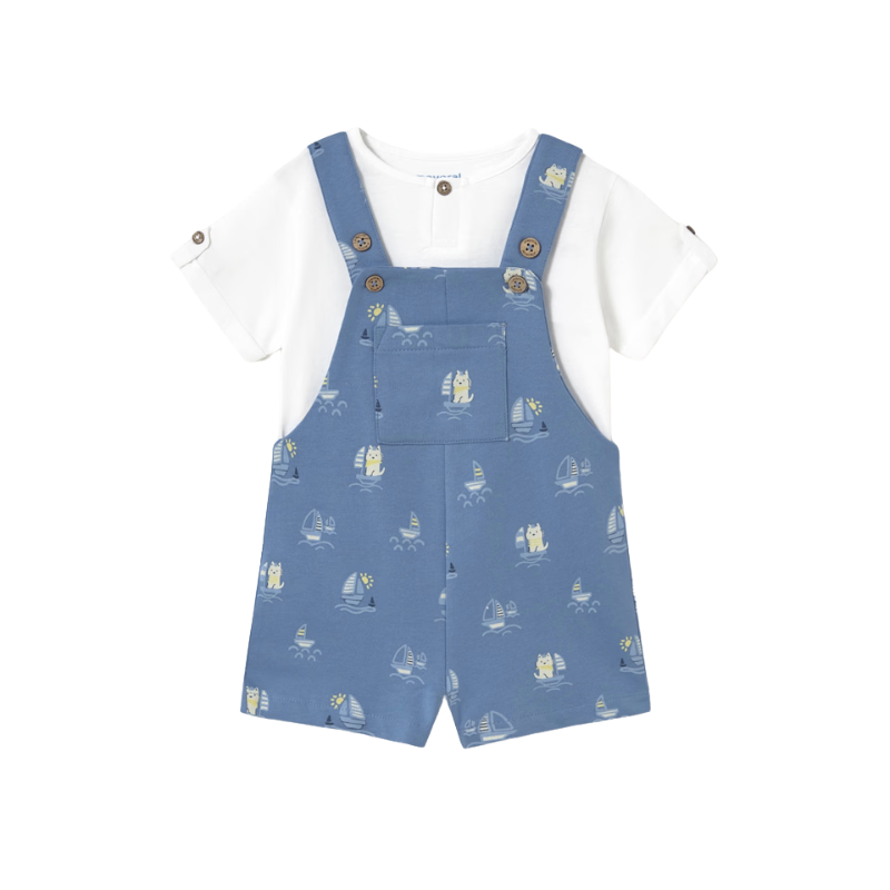 Mayoral Mayoral 2Pc Knit Jumper Set Aop Boats Capri blue