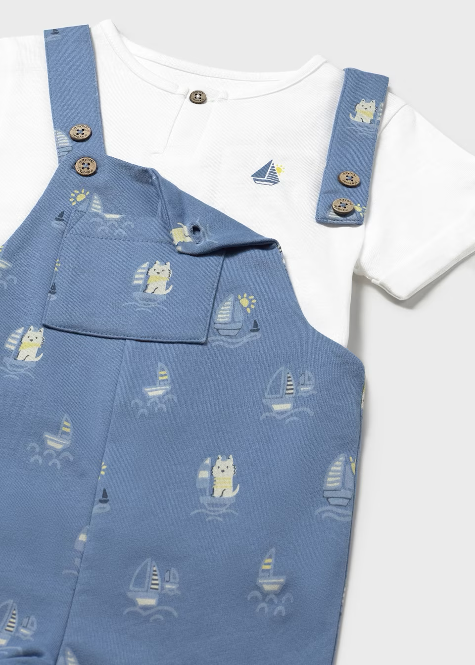 Mayoral Mayoral 2Pc Knit Jumper Set Aop Boats Capri blue