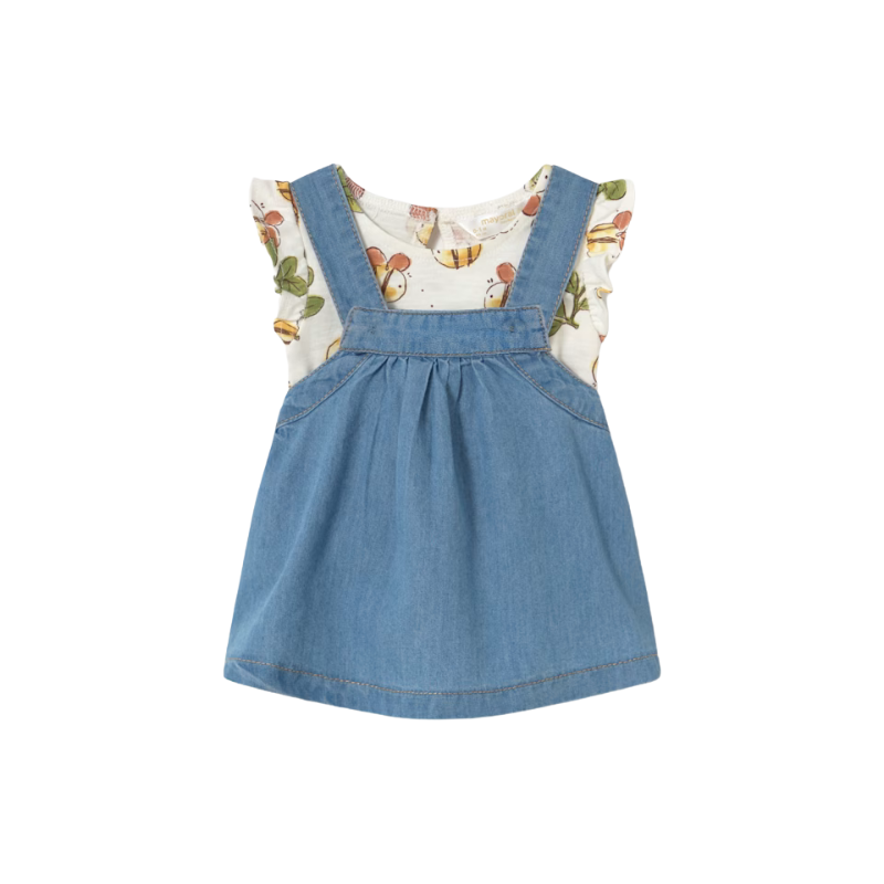 Mayoral Mayoral Skirt Set Bees Blue/White