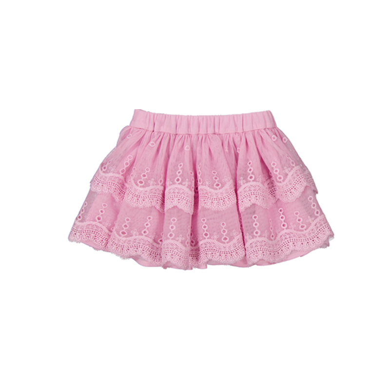 Mayoral Mayoral Embroidered Tulle Skirt Mauve