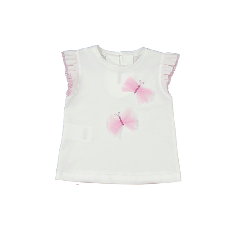 Mayoral Mayoral Tulle Top W/ Ruffle Mauve