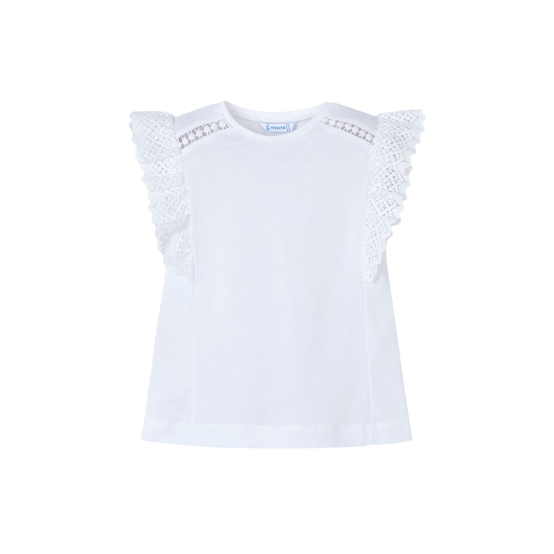 Mayoral Mayoral S/S Crochet T-Shirt White
