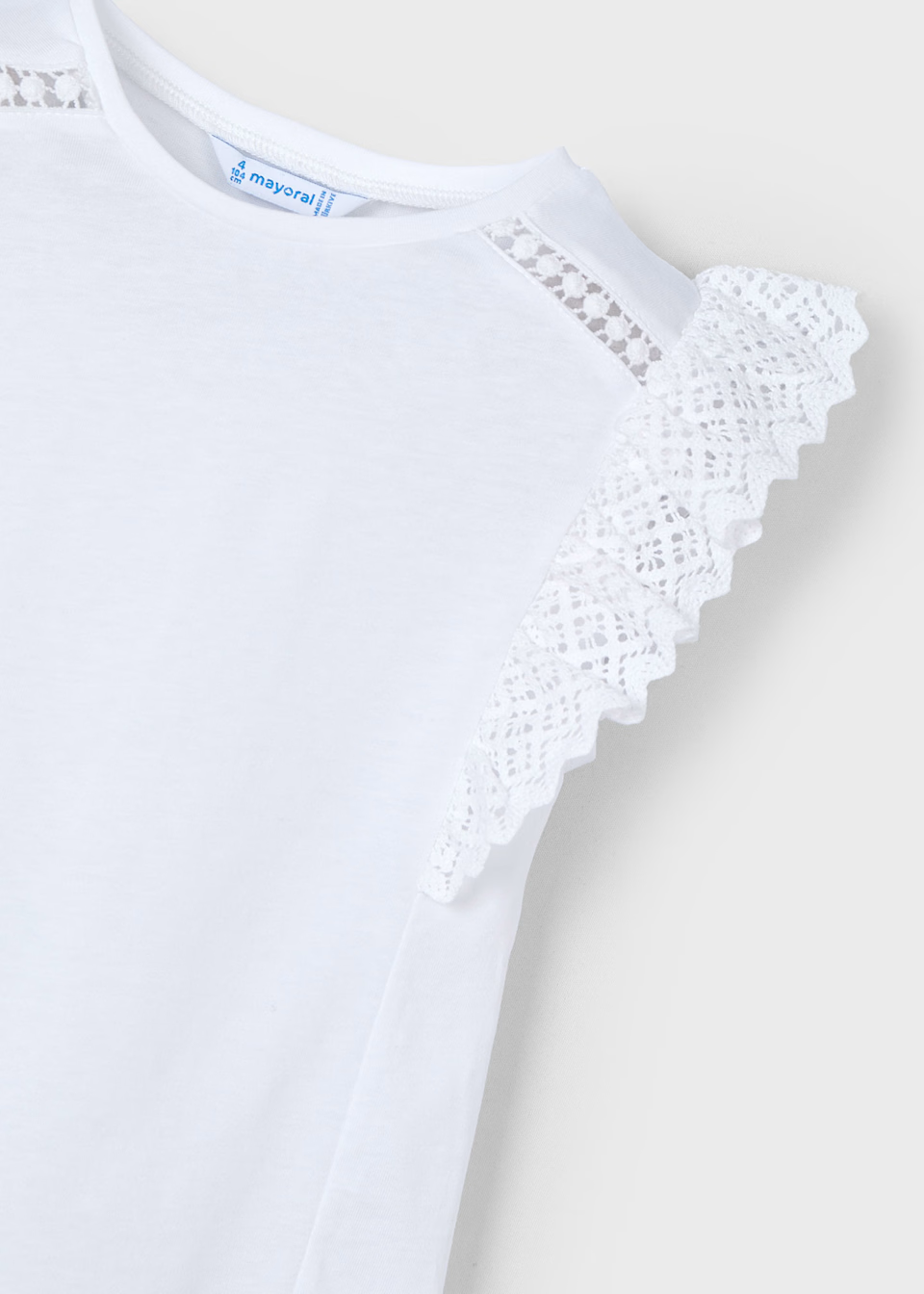Mayoral Mayoral S/S Crochet T-Shirt White