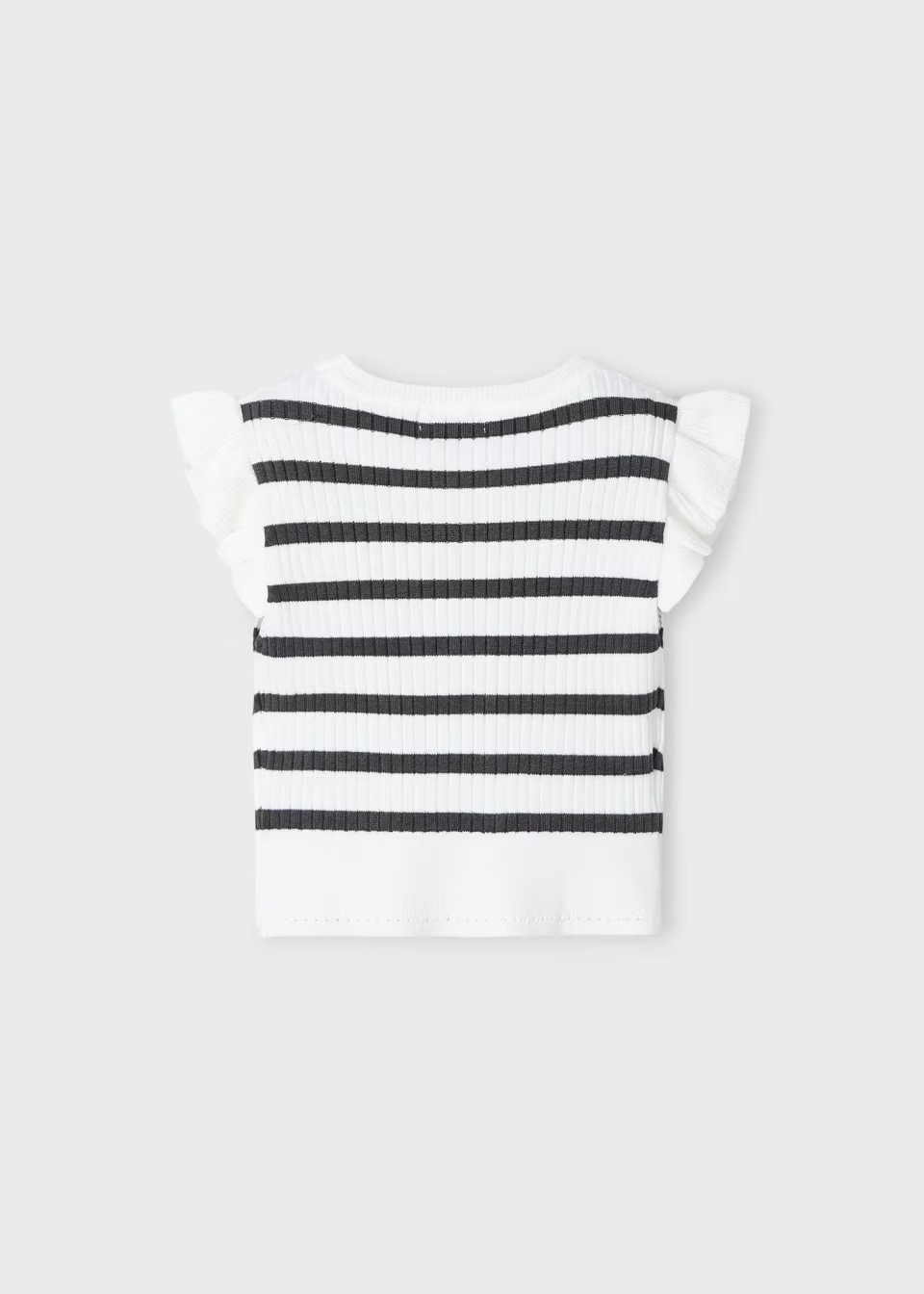 Mayoral Mayoral Ribbed Top Striped White/Charcoal
