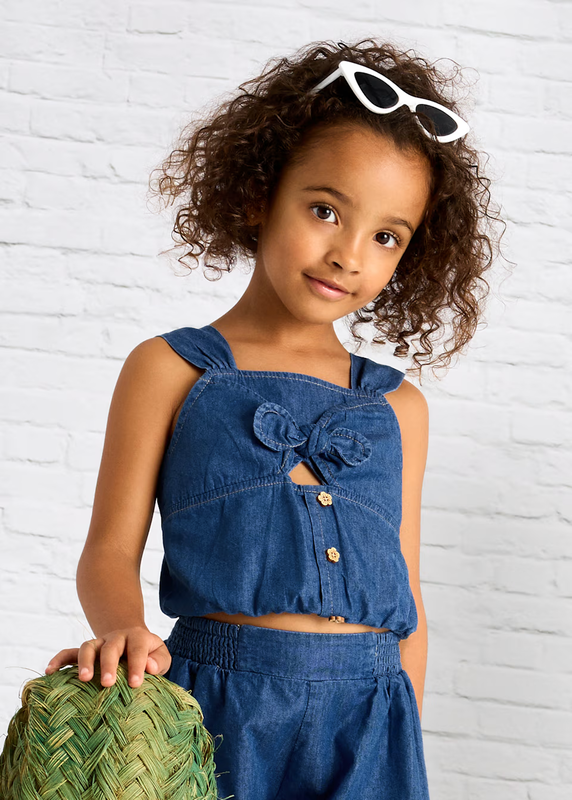 Mayoral Mayoral Denim Top W/ Bow Medium