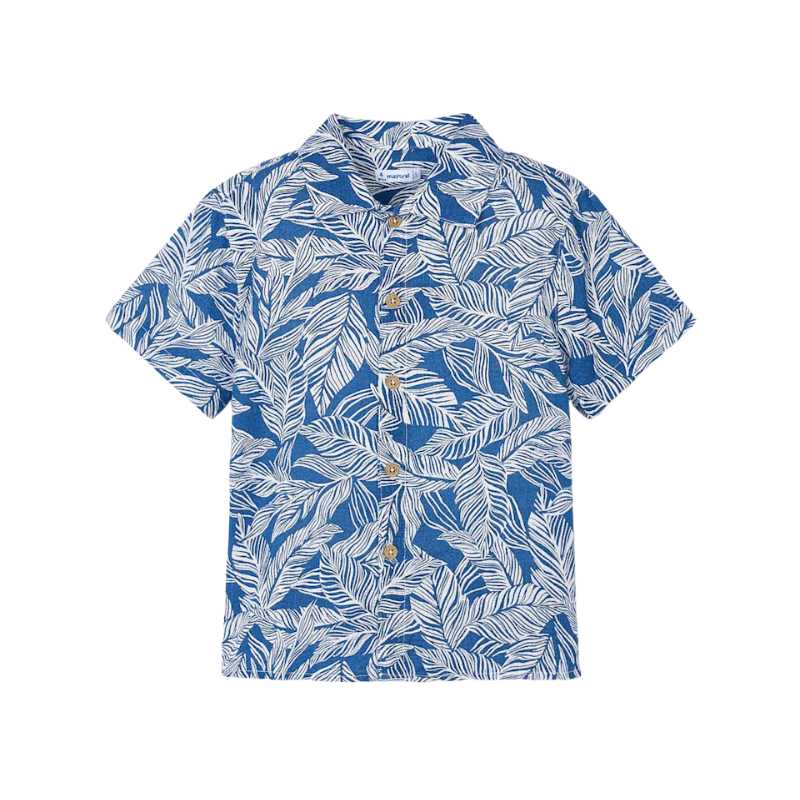 Mayoral Mayoral S/S Shirt Palm Pattern Blue