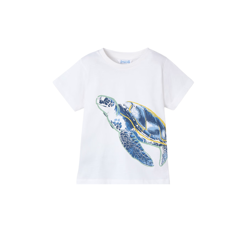 Mayoral Mayoral S/S Shirt W/ Turtle White/Green
