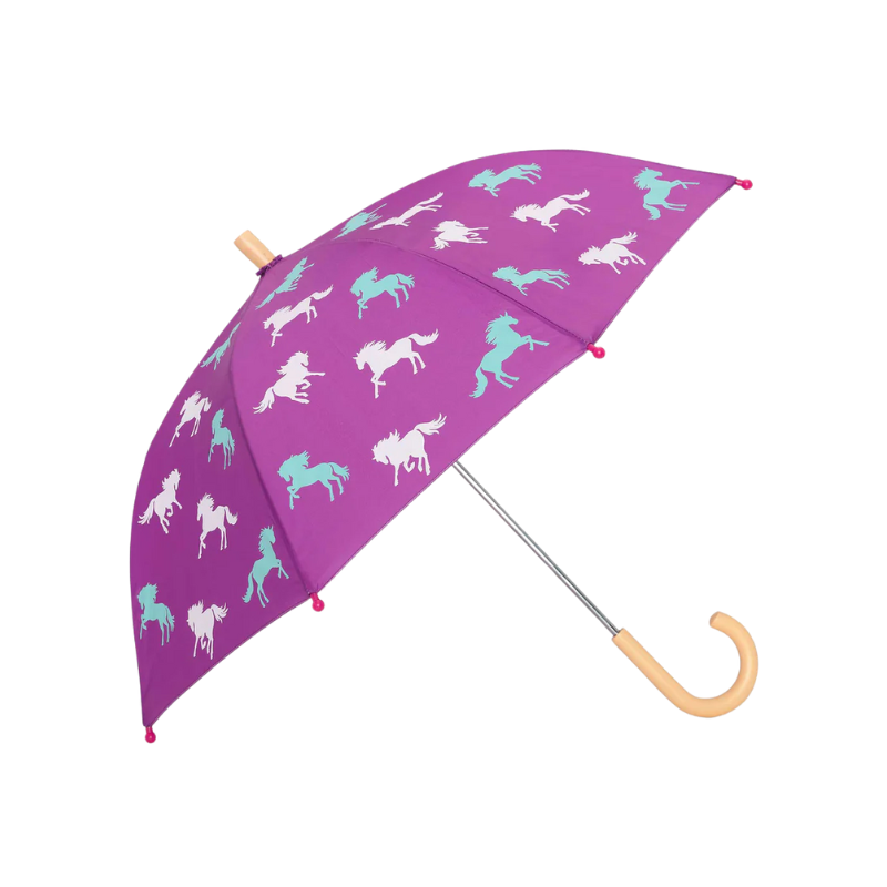 Hatley Hatley Colour Changing Umbrella Leaping Horses Hyacinth Violet