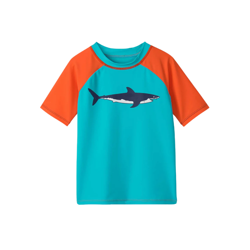 Hatley Hatley Short Sleeve Rashguard Shark Blue Curacao
